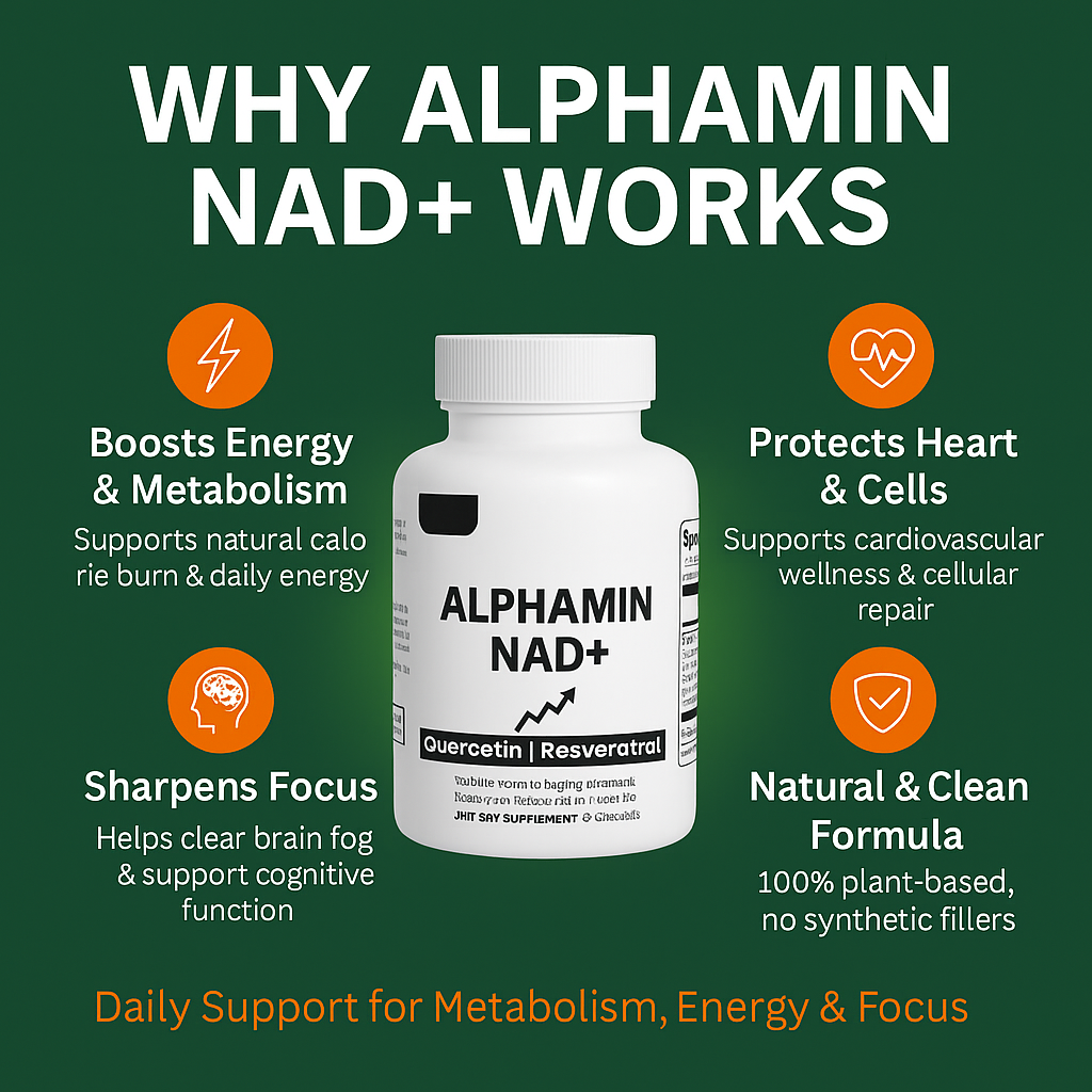 NAD+ Boost Cellular function, Energy production, and Metabolic health.