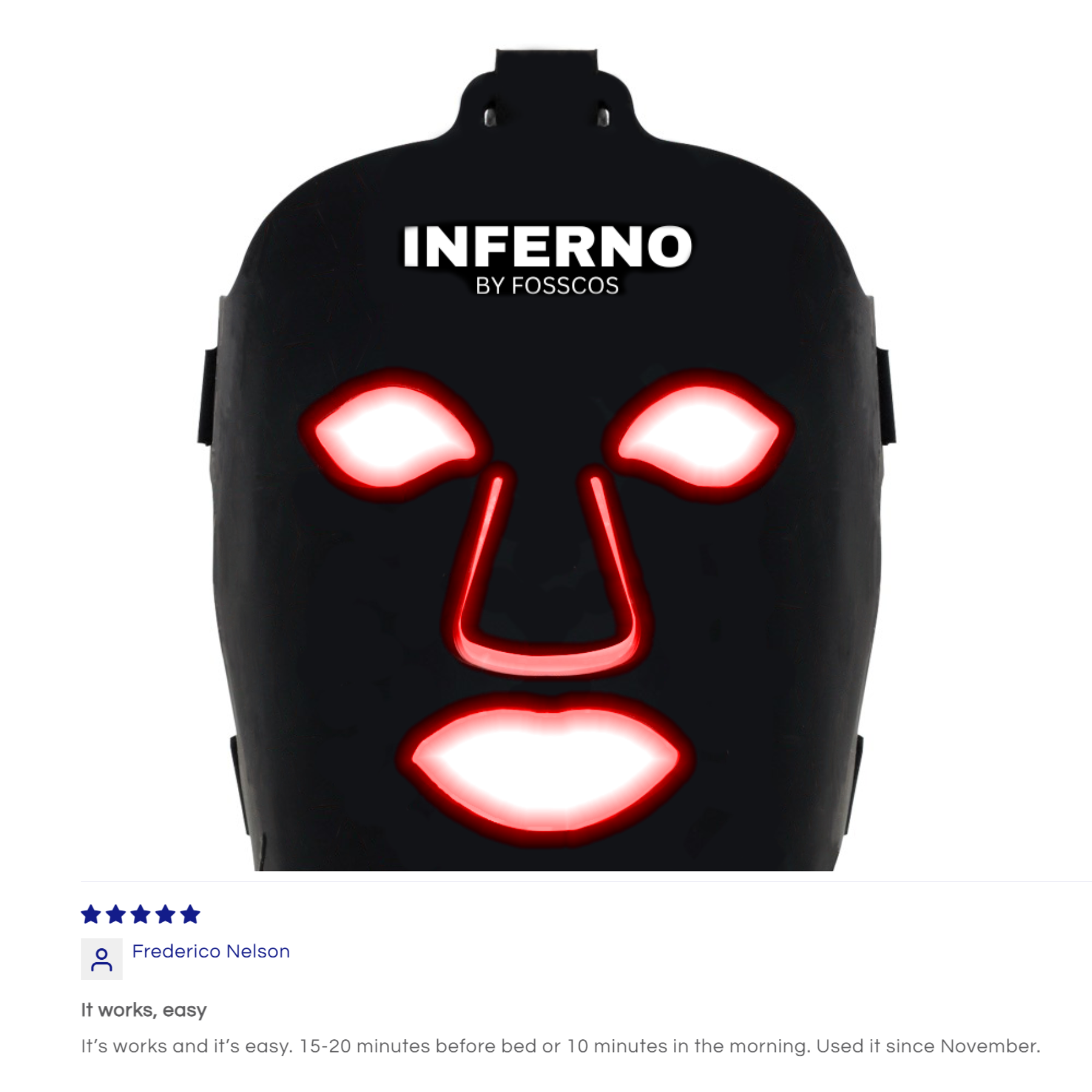 Red Light Therapy Face Mask, INFERNO